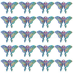 Sunnyclue 1 boîte de 20 breloques papillon de style gothique, grands papillons, ailes de couleur arc-en-ciel, grande aile, phase de lune, croissant d'animaux colorés pour la fabrication de bijoux, breloques artisanales