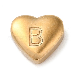201 perline in acciaio inossidabile, oro, cuore, lettera b, 7x8x3.5mm, Foro: 1.5 mm
