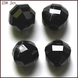Имитация австрийских кристаллов, класс AAA, граненые, круглые, чёрные, 8 мм, отверстие : 0.9~1 мм