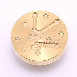 真鍮製ワックスシーリングスタンプヘッド  ポストデコレーションDIYカード作成用  星座  ライトゴールド  蟹座  25.5x14.5mm  穴：7mm