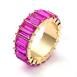 Кольцо на палец со сверкающими стразами, плоское кольцо на палец для женщин, золотой свет, красно-фиолетовые, размер США 7 3/4 (17.9 мм)