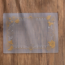 Tapis de découpe en plastique, planche à découper, pour l'artisanat, rectangle avec motif de fleurs, clair, 22x30 cm