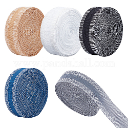 PandaHall 50 Yards Hem Adhesive Tape, 5 Color Hem Tapes Iron-On Hem Clothing Tape Fabric Fusing Tape Pants Shortening Tape for Clothes Suit Jean Trouser Skirt, 24mm/1inch Wide