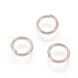 304 из нержавеющей стали открыты кольца прыжок, розовое золото , 18 датчик, 8x1 мм, внутренний диаметр: 6 мм