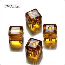 Imitation Austrian Crystal Beads, Grade AAA, Faceted, Cube, Goldenrod, 8x8x8mm(size within the error range of 0.5~1mm), Hole: 0.9~1.6mm