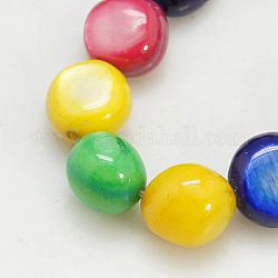 Shell perle naturali fili, tinto, amorfo, colore misto, 5x4x5mm, Foro: 1 mm