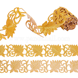 2m 花刺繍アイロン接着/縫い付けポリエステルリボンパッチ  コスチュームアクセサリー用の中空トリム  葉の模様  2-1/2インチ（65mm）