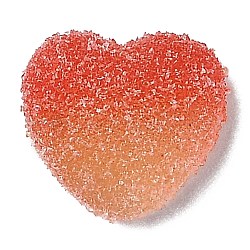 Cabujones decodificados de resina, caramelo de imitación, dos tonos, degradado de color, corazón, tomate, 15.5x17x6mm