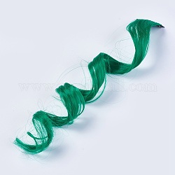 Accessori per capelli moda donna, clips per capelli a pressione di ferro, con parrucche colorate a fibra chimica, verde, 50x3.25cm