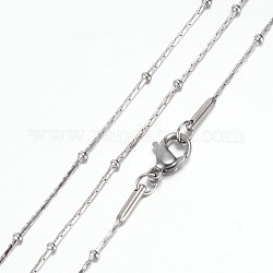 304 in acciaio inossidabile collane a catena Coreana, con chiusure moschettone, colore acciaio inossidabile, 19.8 pollice (50.5 cm), 0.8~1.8mm