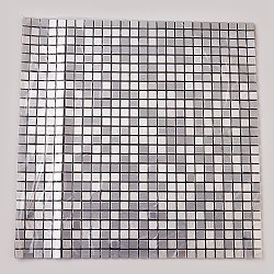 Aluminum Plate Adhesive Self-adhesive Mosaic Tiles, Platinum, 30x30x0.4cm