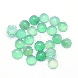 Natural Green Onyx Agate Cabochons, Half Round, 4x2~4mm