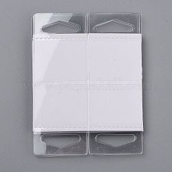 Pattes de suspension auto-adhésives en pvc transparent, avec trou de fente euro pliable, pour les onglets d'affichage de détail de magasin, clair, 5x3.8x0.05 cm