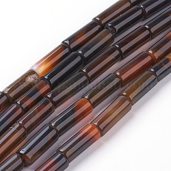 Filo di perline di agata naturale, tinti e riscaldato, colonna, 16~17x5~6mm, Foro: 1 mm, circa 24pcs/filo, 15.3 pollice (39 cm)