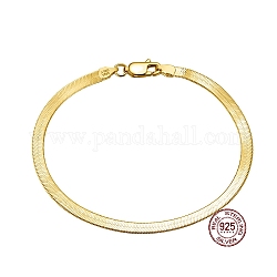 Bracelets chaîne à chevrons 3 mm 925 en argent massif, avec tampon s925, or, 6-1/2 pouce (16.5 cm)