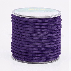Corde in poliestere rotonde, corde di milano / corde intrecciate, con bobine casuali, indaco, 2.5mm, circa 10.93 iarde (10 m)/rotolo