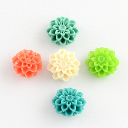 Synthetic Coral Beads, Chrysanthemum, Dyed, Mixed Color, 14x8mm, Hole: 1.5mm