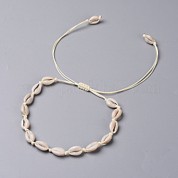 Kaurimuscheln-Halsketten, geflochtene Halsketten, mit umweltfreundlicher koreanischer gewachster Polyesterschnur, 12.13 Zoll ~ 26.14 Zoll (30.8~66.4 cm)