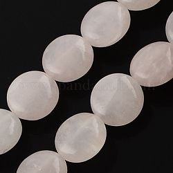Natürlichen Rosenquarz Perlenstränge, Flachrund, 10x5 mm, Bohrung: 1 mm, ca. 40 Stk. / Strang, 15.7 Zoll