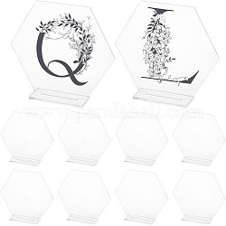 Tischschildhalter aus Acryl, leere Platznummernschilder, für die Hochzeit, Restaurant, Geburtstagsfeier Dekorationen, Hexagon, Transparent, 24.5x114x100 mm