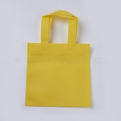 Bolsas reutilizables ecológicas, bolsas de compras de tela no tejida, amarillo, 33x19.7 cm