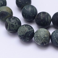 Fili naturali di perle di diaspro di kambaba, smerigliato, tondo, 10mm, Foro: 1 mm, circa 38pcs/filo, 15.5 pollice