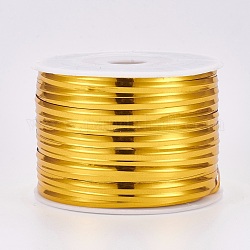 Kunststoffdraht Bindebänder, mit Eisenkern, golden, 4x0.2 mm, ungefähr 100 Yards / Rolle (300 Fuß / Rolle)