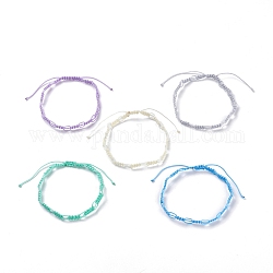 ナイロン糸編みアンクレット  女性のための幸運な調節可能なコードアンクレット  ミックスカラー  内径：2-3/8~3-7/8インチ（6.1~9.9cm）