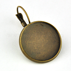 Messing Creolen Zubehör, Flachrund, Nickelfrei, Antik Bronze, 34x22x9 mm, Bohrung: 11x17 mm, Fach: 20 mm Innendurchmesser