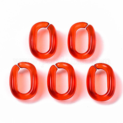 Прозрачные акриловые связывая кольца, разъемы для быстрой связи, для изготовления кабельных цепей, овальные, красные, 15.5x11x6 мм, внутренний диаметр: 4.5x10.5 мм, Около 1330 шт / 500 г