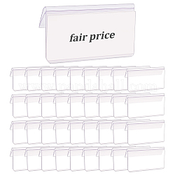 Marco de exhibición de tarjeta de mesa de plástico, titular de las etiquetas de precio, azul acero claro, 8.7x4.65x1.35 cm