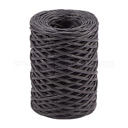 Création de cordon en papier pour la fabrication de bijoux, avec fil de fer à l'intérieur, noir, 2mm, environ 54.68 yards (50 m)/rouleau