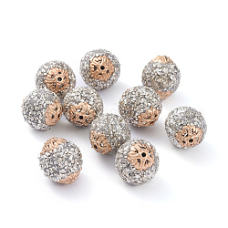 Perline  indonesia fatto a mano, con accessori metallico, tondo, oro, argento, 19.5x18.5~19mm, Foro: 1.5 mm