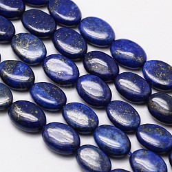 Lapis natural del lapislázuli de hebras de perlas ovaladas, teñido, 14x10x5mm, agujero: 1 mm, aproximamente 28 pcs / cadena, 15.3 pulgada