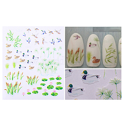 Wasserzeichen-Slider-Gel-Nagelkunst, 3D Blumen-/Obst-/Tier-Nageldesign-Maniküre-Tipps, für Frauen Mädchen Maniküre Nail Art Dekoration, Mischfarbe, 9x7.7 cm