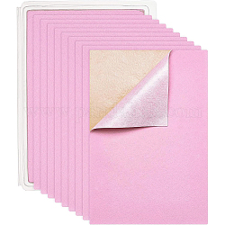 Paño de flocado de joyería, poliéster, tela autoadhesiva, Rectángulo, rosa perla, 29.5x20x0.07 cm