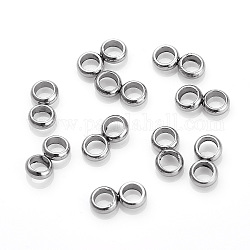 201 Edelstahlabstandsstangen, Doppel-Ring, Zahl 8 ​​Form, Edelstahl Farbe, 8x4x1.8 mm, Bohrung: 2.5 mm