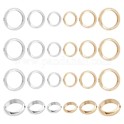 Ring Brass Bead Frames, Cadmium Free & Nickel Free & Lead Free, Mixed Color, 6~10x2~2.5mm, Hole: 1mm, 24pcs/box