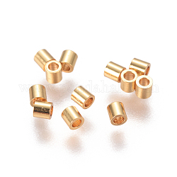 Perles d'espacement en 304 acier inoxydable avec placage sous vide, colonne, or, 2x2mm, Trou: 1mm