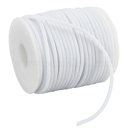 NBEADS 32.81 Yards Solid Rubber Cord, 3mm White Plastic Rope Hollow Rubber Tubing Cord Round Elastic Cord Beading Crafting Stretch String for DIY Craft Making