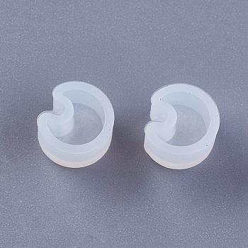 Silicone Molds, Resin Casting Molds, For UV Resin, Epoxy Resin Jewelry Making, Moon, White, 8.5x7.5x5mm, Inner size: 6mm