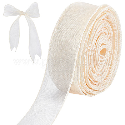CRASPIRE Sheer Organza Ribbon Champagne 40mm x 10m Chiffon Ribbon roll for  DIY Crafts, Gift Wrapping, Bouquet, Bows, Wedding Party Decorations