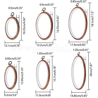 Wholesale NBEADS 6 Pcs Rubber and Plastic Embroidery Hoops 