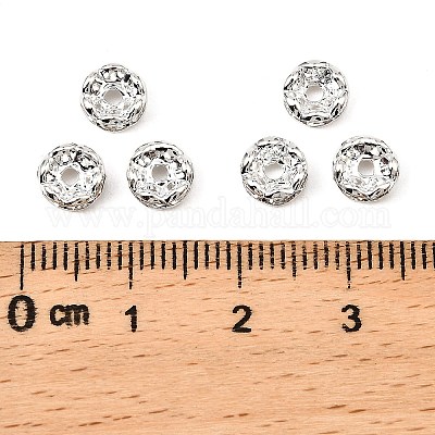 Messing Strass Zwischen perlen&nbsp;RB-A014-L6mm-01S-NF-1