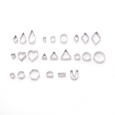 24Pcs Polymer Clay Cutters,10 Shapes Clay Cutters with Earring