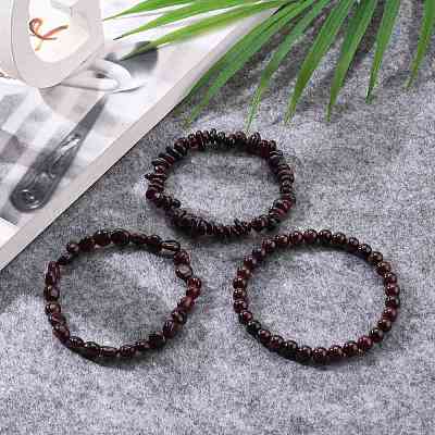 Natürlicher Granat Stretch-Armbänder&nbsp;BJEW-JB05648-1