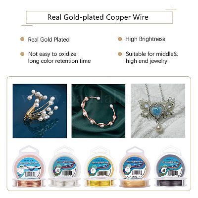 Wholesale BENECREAT 0.15mm(34Gauge) Tarnish Resistant Copper Wire 200m Gold  Jewelry Beading Wire for Crafts Beading Jewelry Making 