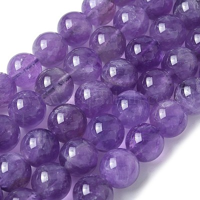 Natürlichen Amethyst Perlen Stränge&nbsp;G-R446-10mm-21-A-1