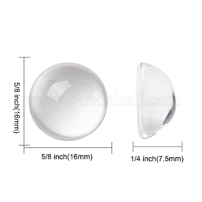 Transparent halbrund Glas Cabochons&nbsp;GGLA-R027-16mm-1