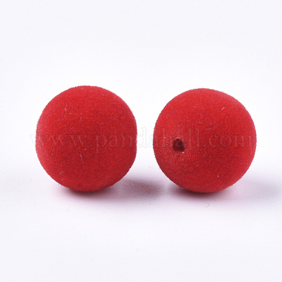 Flockige Acrylperlen&nbsp;FIND-T046-40G-06-1